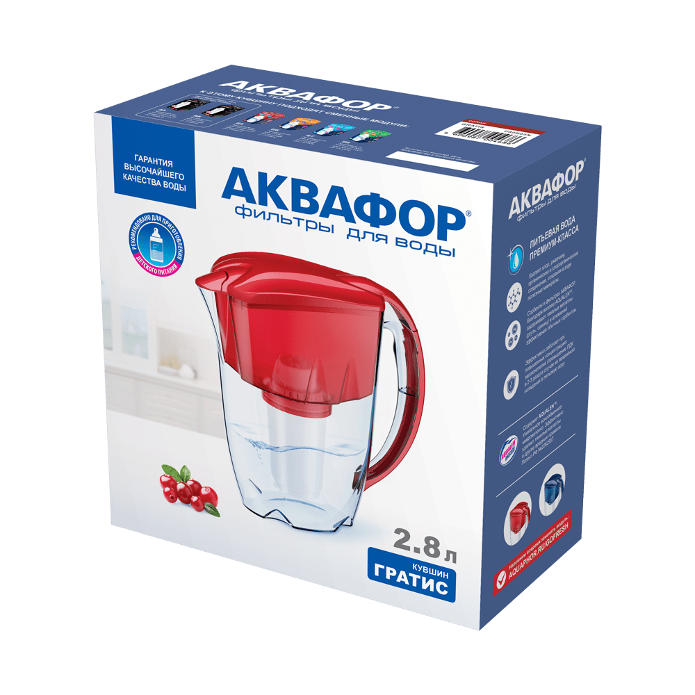Аквафор Фильтр Кувшин Гарри А5 КРАСНЫЙ 3,9 л.