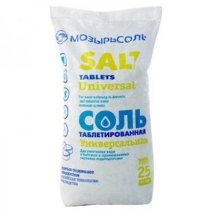 Соль таблетированная Универсальная (МОЗЫРЬСОЛЬ) (25 кг) (10%)